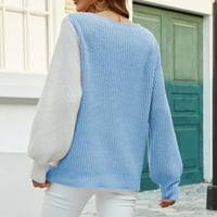 Zimski džemperi za žene plus veličine ženskog dugih rukava s okruglim vratom Čvrsta ljubav Print Dugi rukavi džemper