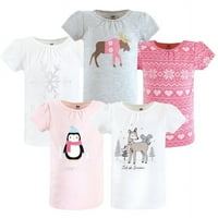Majice s kratkim rukavima Za Bebe i djevojčice u donjem rublju, zimske životinje za djevojčice, Mala djeca