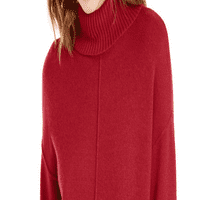 Ženski bordo rebrasti džemper s dugim rukavima s kornjačinim vratom veličina: Auer