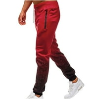 Jmntiy muškarci povremeni gradijentni tiskani elastični džepovi struka Fitness Sportske hlače hlače Twistents