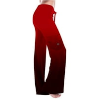 Ženske hlače s printom visokog struka hlače širokih nogavica Ležerne široke hlače + džep