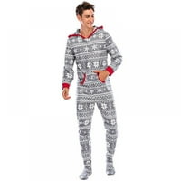 Usklađivanje pidžama postavljenih za obiteljsku runu Onesie božićna odjeća za spavanje zatvarača s džepovima