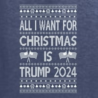 Divlji Bobbi, sve što želim za Božić su Trumpovi izbori, ružni Božićni džemper s okruglim vratom s grafičkim printom,