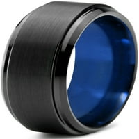 Zaručnički prsten od volframa za muškarce i žene, Plava, Crna, ukošeni RUB, mat, polirano, doživotno jamstvo,