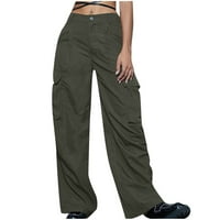 Ženske teretne hlače niskog struka široke trenirke Ležerne duge punk hlače s više džepova ulična odjeća