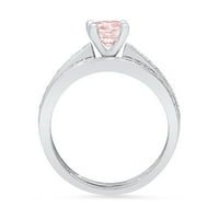 0. dijamant okruglog reza s imitacijom ružičastog dijamanta od bijelog zlata 18k $ s naglascima vjenčani set od