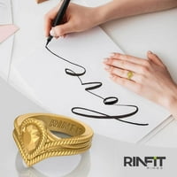 Rinfit Silikonski prstenovi za žene i muškarci - par setovi gumene vjenčane trake - Infinity Black & Diamond Pear