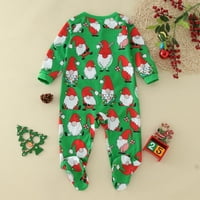 AZZAKVG Božićna obiteljska pijama Home Home Xmas Tisak s odjećom za spavanje set za bebe dugim rukavima zeleni