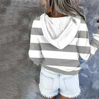 Kapuljača za tisak za žene ženska kapuljača Čvrsta boja dukserica s dugim rukavima casual bluza pulover vrhovi