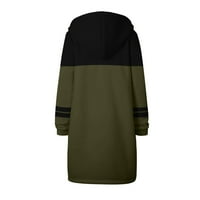 Pxiakgy Zimski kaputi za žene toplo žensko prepise Zipper Open Hoodies Twishert Duga boja Kontrastna jakna s džepnim