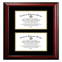 Klasični okvir certifikata od mahagonija dvostrukog stupnja s crnim i zlatnim naglascima