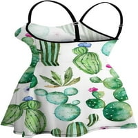 Ženska ljetna haljina s biljkama Kaktusa mini sundress seksi ležerna haljina s printom