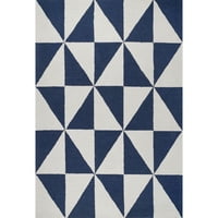 NOOOM Mital Wool Geometric Abstract Area tepih, 8 '10', plava