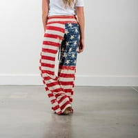 / Ženske hlače širokih nogavica američke zastave, tajice