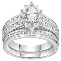 Jay Heart dizajnira sterling srebro simuliranog bijelog dijamantnog markize klastera zaručnički zaručnički prsten