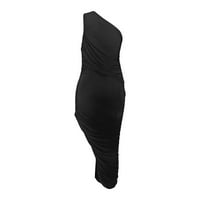 Crna uska haljina dužina koljena Ljetna haljina duge haljine poliestera naplaćena vanjska djevojka ženska haljina