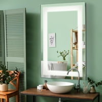 Toaletni stolić za kupaonicu s mat završnom obradom, trobojno LED zidno ogledalo-24 36