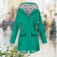 Daqian Womens Outdoor Jacket Plus Ženske žene Čvrsta boja kišna jakna Vanjska kapuljača s kapuljačom bez vjetra