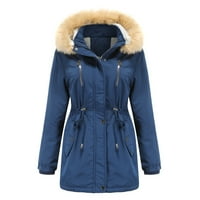 Topli zimski kaputi za žene modna jakna parka s plišanim ovratnikom gornja odjeća s kapuljačom debeli kaput od