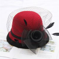 Ženska jesensko-zimska ležerna ribarska kapa s okruglim vrhom i cvijećem, mali šešir za kuglanje, šeširi s kantama.