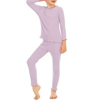 Set pidžama od pamuka s dugim rukavima za djevojčice od 5 do 14 godina