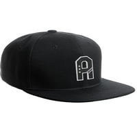Bejzbolska kapa od 3 inča s abecedom od A do Z, brojevima i inicijalima, s ravnim vizirom-crni šešir, slovo A
