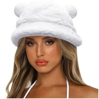 Slatki medvjedić u uhu šešir zima debela kanta za tople kape za žene muškarce