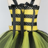 Ljetne haljine djevojke cvjetna pčela maštovita karnevalska dodatna oprema set tutu casual haljina žuta 7y 6y-7y