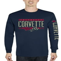 Muška Chevrolet Corvette zastavi grafička majica s dugim rukavima