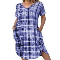 Ženska sundress haljina s kratkim rukavima s kratkim rukavima s gradijentnim printom Ležerne Ženske haljine s