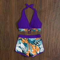 Ženski kupaći kostim s rupicama za njegu, Ženski kupaći kostim s panelom i printom, ženski bokserski kupaći kostim