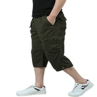 Muške Casual hlače s maskirnim printom, lagane hlače s patentnim zatvaračem, muške ravne capri hlače za trčanje
