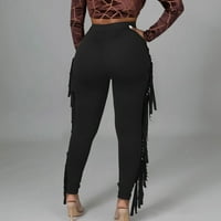 Mršave hlače za žene Rasprodaja ljetna Casual moda s resicama rasprodaja jednobojnih hlača visokog elastičnog