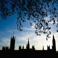 Silueta zgrade parlamenta, London, Velika Britanija tiskanje plakata