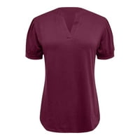 Ženske majice u obliku slova U, bluze s izrezom u obliku slova U i kratkim rukavima, ljetne jednobojne majice