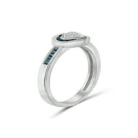 Jewelersclub sterling srebrni karat plavo -bijeli dijamantni prsten za žene za žene