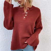 Ženske Ležerne seksi modne majice s okruglim vratom s dugim rukavima, bluze, ležerni udobni ugrađeni džemperi