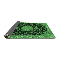 Tradicionalni unutarnji tepisi s pravokutnim medaljonom u smaragdno zelenoj boji, 8' 10'