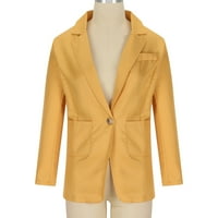 Tagold Blazer jakne za žene, jesenska odjeća za žene, jakna s ženskom džepnom kaputom Čvrsti vrhovi dugih rukava