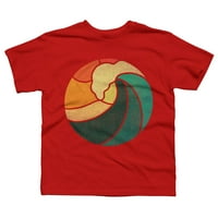 Sunset Wave Boys Crvena grafička majica - Dizajn ljudi XL