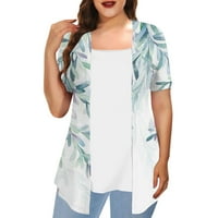 Ženske majice plus size, elegantne Ležerne lažne dvije ljetne Ležerne majice, bluze širokog kroja;