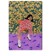 Wynwood Studio Moda i glam zidna umjetnička tiska 'Her Spring Time' modni način života - ljubičasta, žuta