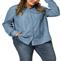 Ženska plus u prsima džep dugih rukava košulja