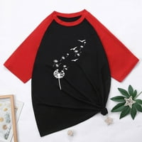 Gaecuw Slatki ljetni vrhovi za žene vrhove bluze kratke rukave majice redovne fit pulover majice majice grafički