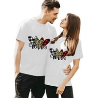 Majica za par s printom srca za muža i ženu, majica od čistog pamuka Za ljubitelje majica
