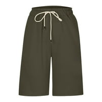 Ženske Ležerne ljetne kratke hlače visokog struka s vezicama do koljena od pamuka i lana za vježbanje u dnevnoj