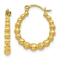 Naušnice s obručem od žutog zlata s perlicama od netaknutog karatnog zlata