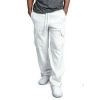 Muške široke ravne hip hop teretne hlače ulične Ležerne hlače za trčanje s džepovima ulične lagane Radne hlače