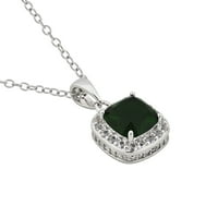 Ženski prsten, naušnice i privjesak s dijamantnim naglaskom, zeleni smaragd i bijeli Safir od čistog srebra, 18