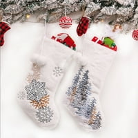 božićne čarape s vezom, čarape sa snježnim pahuljicama, držač slatkiša za grickalice, dekor poklon vrećica, viseći